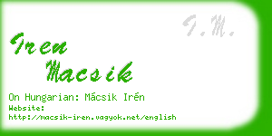 iren macsik business card